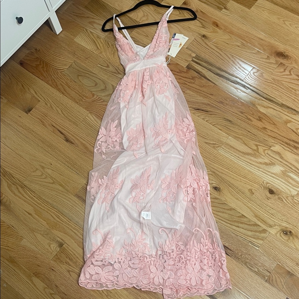 Pink Floral Lace bridesmaid Dress NWT